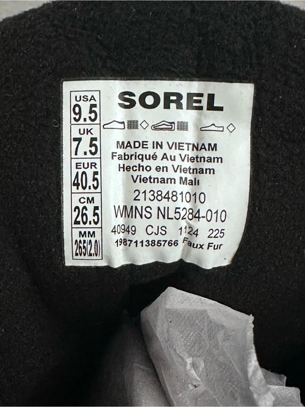 Sorel Whitney III Tall Waterproof Boot Women’s Size 9.5 Black